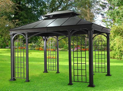 steel gazebo enclosure with metal sides|permanent gazebos on clearance.